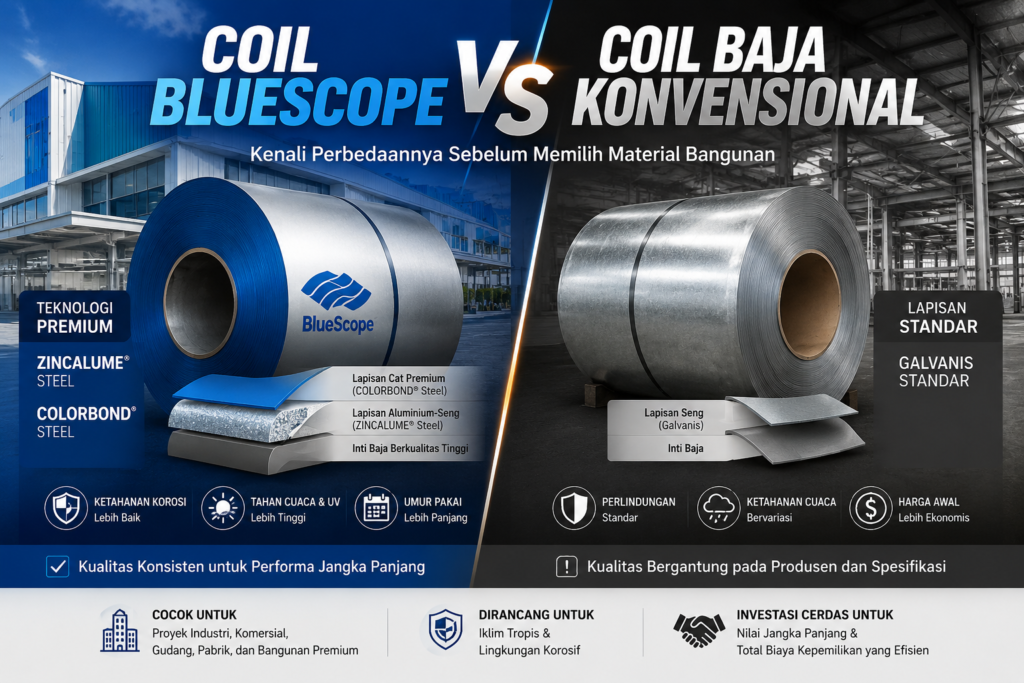 Perbedaan Coil BlueScope dan Coil Baja Konvensional yang Perlu Anda Ketahui